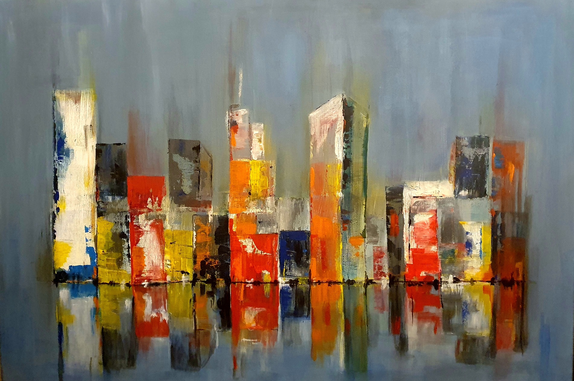 Werk auf einer Leinwand - Skyline